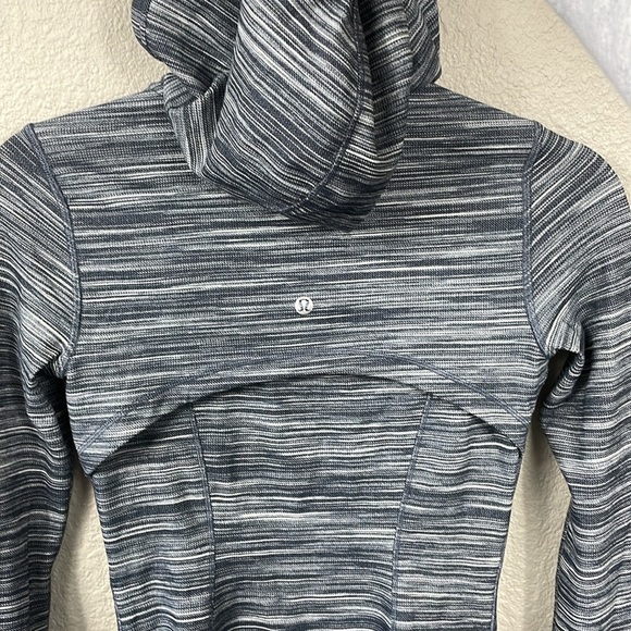 Lululemon Hooded Define Jacket Nulu Heathered Black White Full Zip Soft Sz 4 - Picture 6 of 13